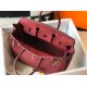 Hermes Birkin 25cm Bag In Bordeaux Clemence Leather GHW