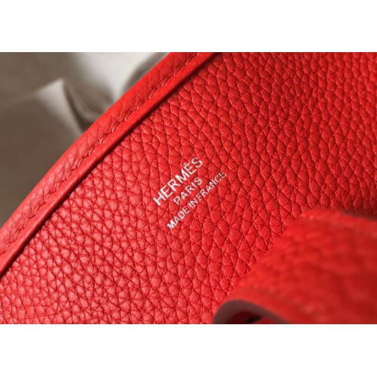 Hermes Evelyne III 29 PM Bag In Red Clemence Leather